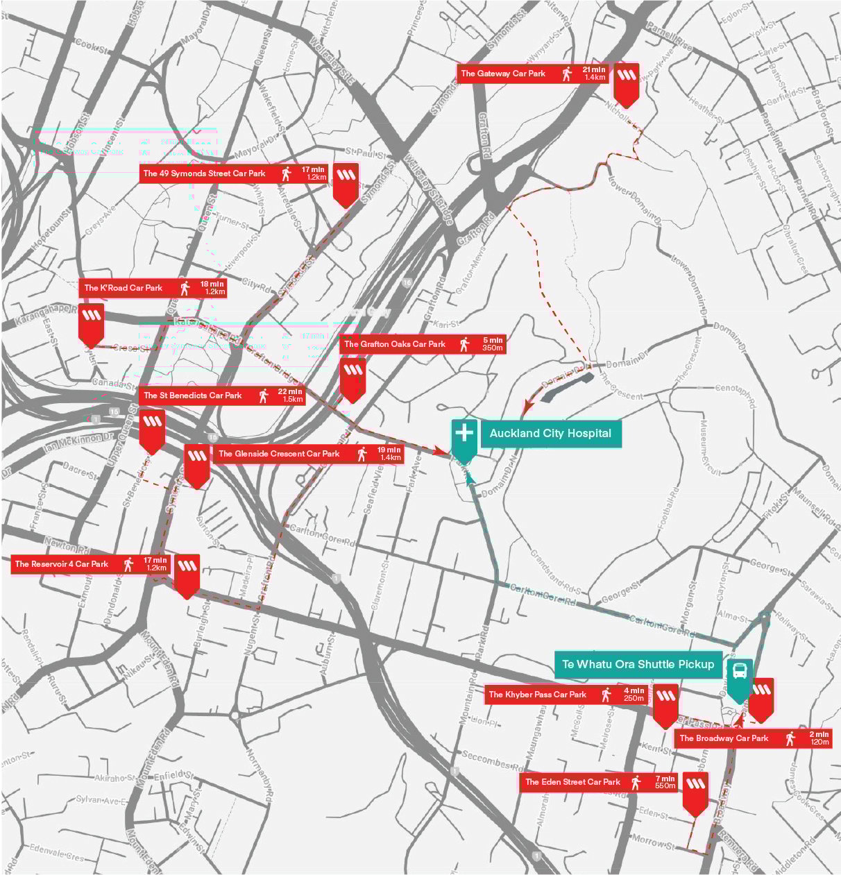 Car Park Map for ADHB Offer